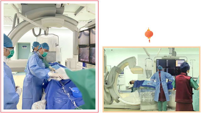 小年夜,张琪博士团队为病患实施下肢滤器植入手术